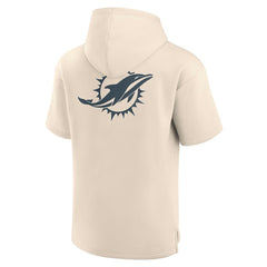 Miami Dolphins Elements Future Ground Lettering Short Sleeve Pullover Hoodie - Cream Hoodies