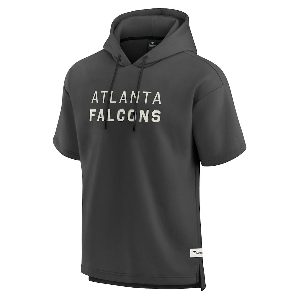 Atlanta Falcons Elements Future Ground Lettering Short Sleeve Pullover Hoodie - Charcoal Hoodies