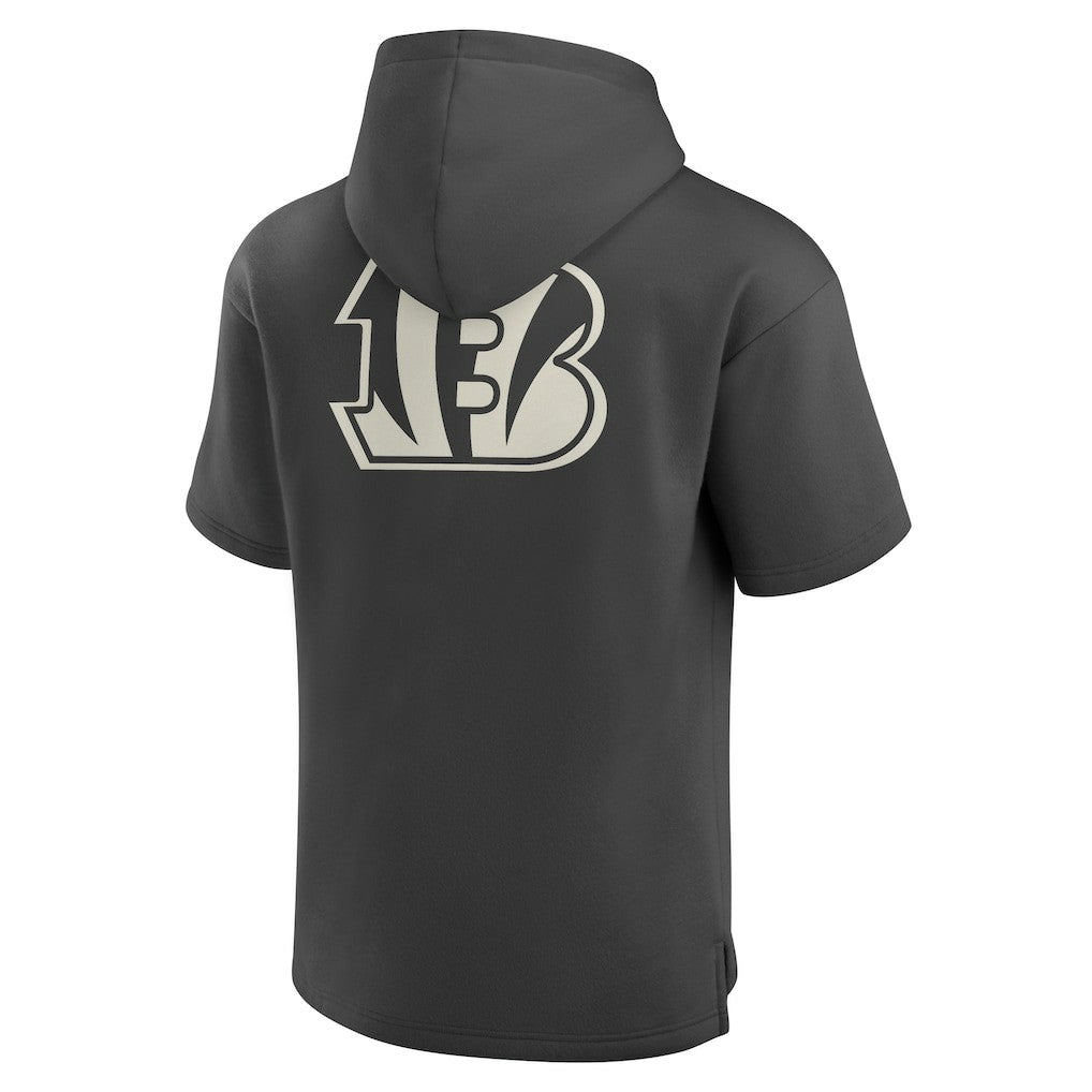 Cincinnati Bengals Elements Future Ground Lettering Short Sleeve Pullover Hoodie - Charcoal Hoodies