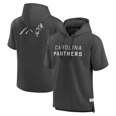 Carolina Panthers Elements Future Ground Lettering Short Sleeve Pullover Hoodie - Charcoal Hoodies