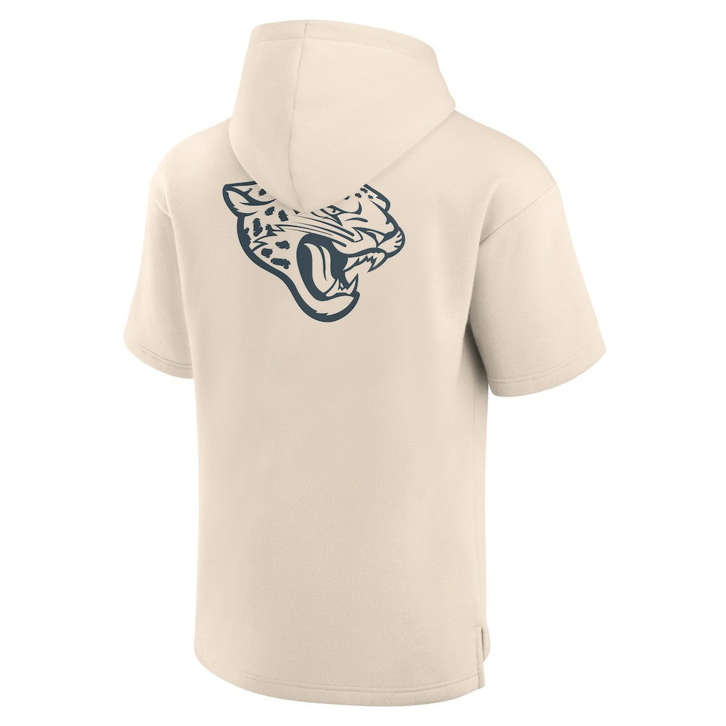 Jacksonville Jaguars Elements Future Ground Lettering Short Sleeve Pullover Hoodie - Cream Hoodies