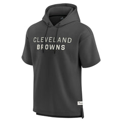 Cleveland Browns Elements Future Ground Lettering Short Sleeve Pullover Hoodie - Charcoal Hoodies