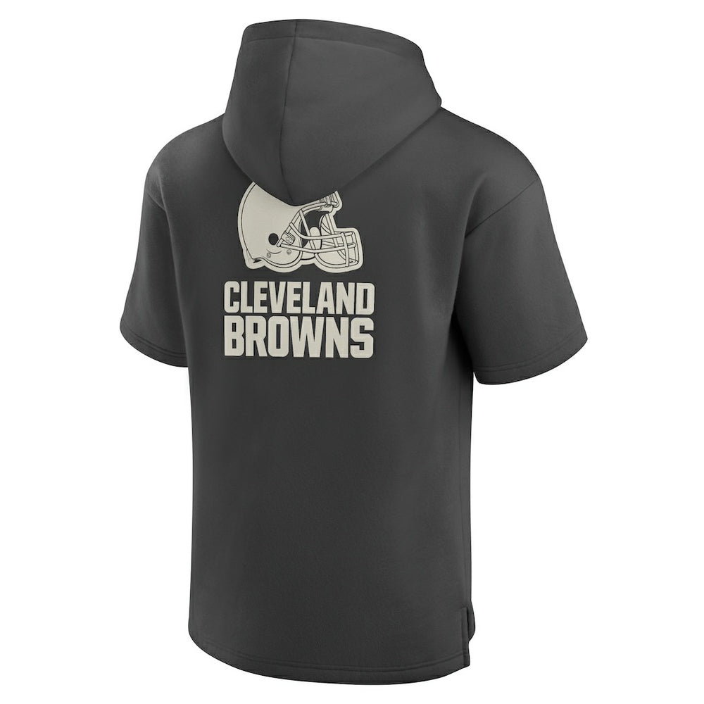 Cleveland Browns Elements Future Ground Lettering Short Sleeve Pullover Hoodie - Charcoal Hoodies
