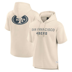 San Francisco 49ers Elements Future Ground Lettering Short Sleeve Pullover Hoodie - Cream Hoodies