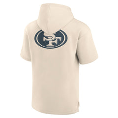 San Francisco 49ers Elements Future Ground Lettering Short Sleeve Pullover Hoodie - Cream Hoodies