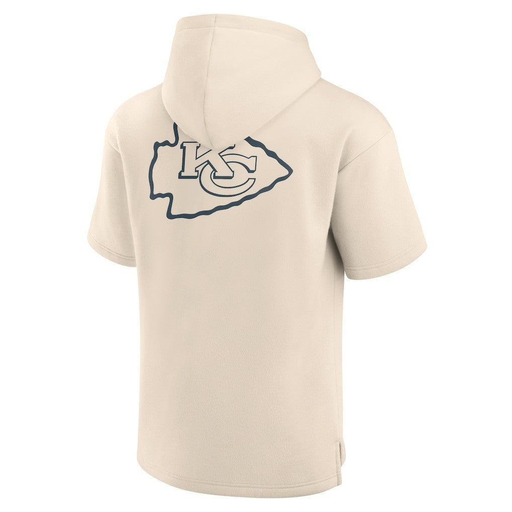 Kansas City Chiefs Elements Future Ground Lettering Short Sleeve Pullover Hoodie - Cream Hoodies