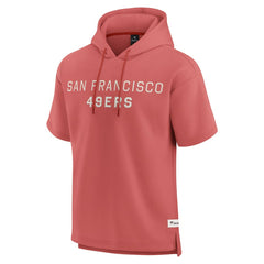San Francisco 49ers Elements Future Ground Lettering Short Sleeve Pullover Hoodie - Red Hoodies