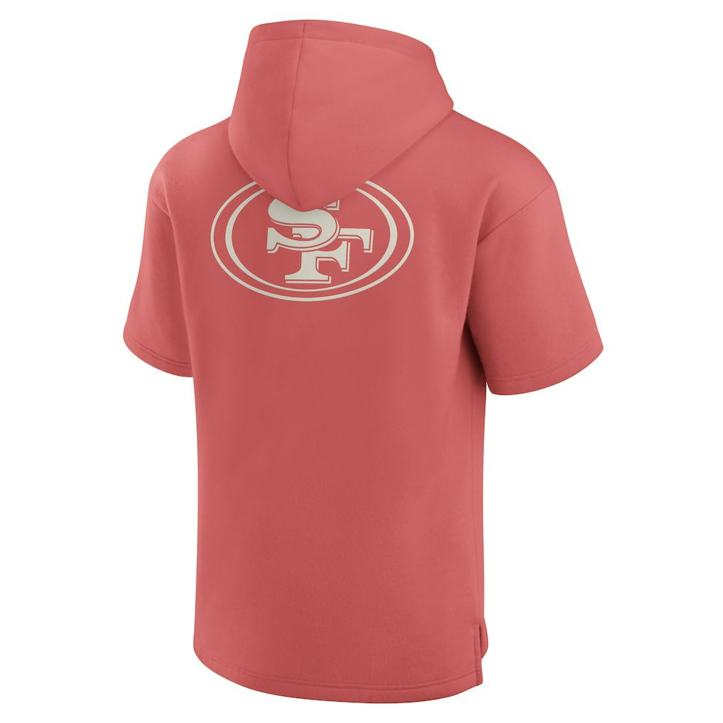 San Francisco 49ers Elements Future Ground Lettering Short Sleeve Pullover Hoodie - Red Hoodies