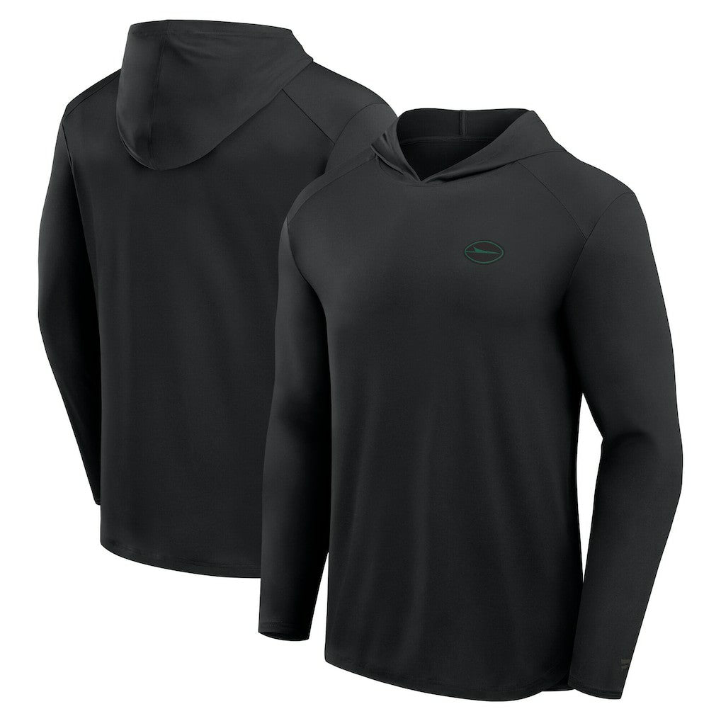 New York Jets Front Office Power Mono Long Sleeve Hoodie T-Shirt - Black Hoodies