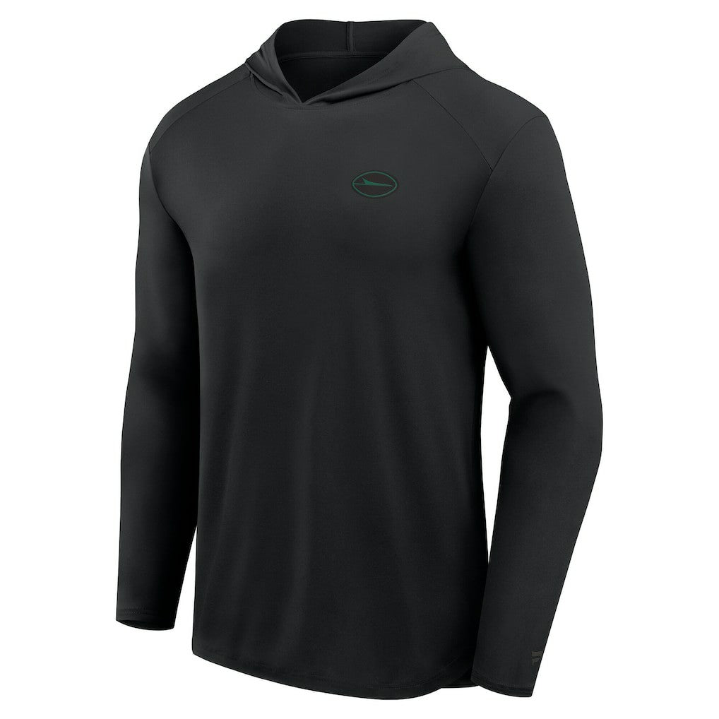 New York Jets Front Office Power Mono Long Sleeve Hoodie T-Shirt - Black Hoodies