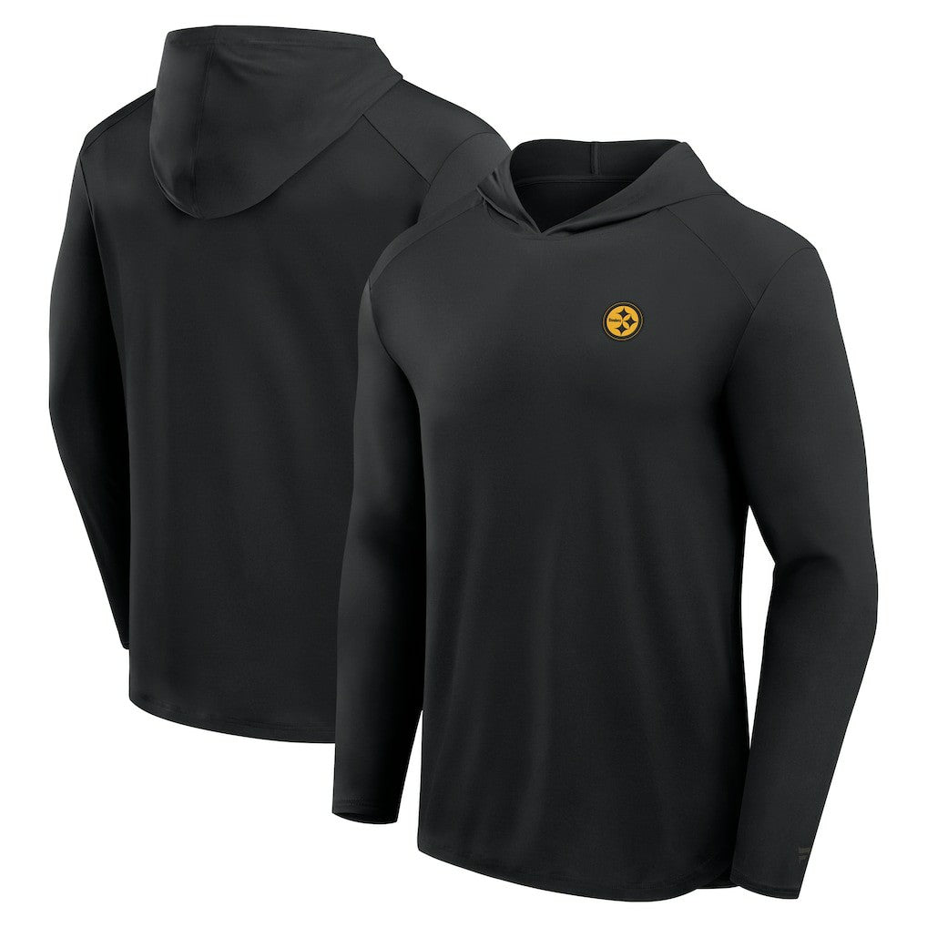 Pittsburgh Steelers Front Office Power Mono Long Sleeve Hoodie T-Shirt - Black Hoodies
