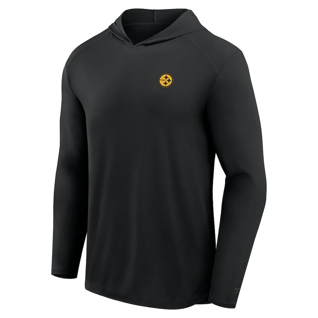 Pittsburgh Steelers Front Office Power Mono Long Sleeve Hoodie T-Shirt - Black Hoodies
