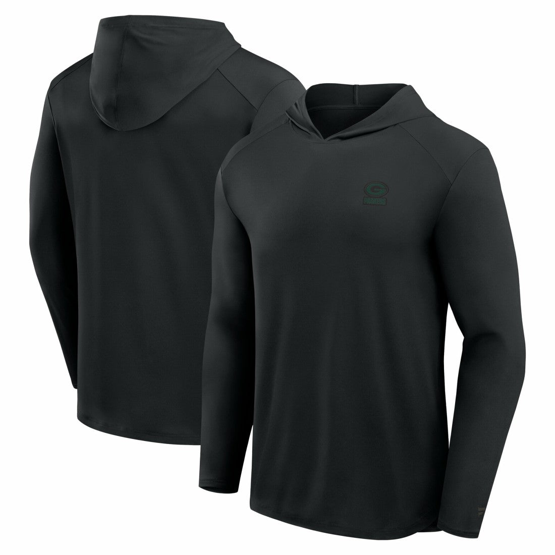 Green Bay Packers Front Office Power Mono Long Sleeve Hoodie T-Shirt - Black Hoodies