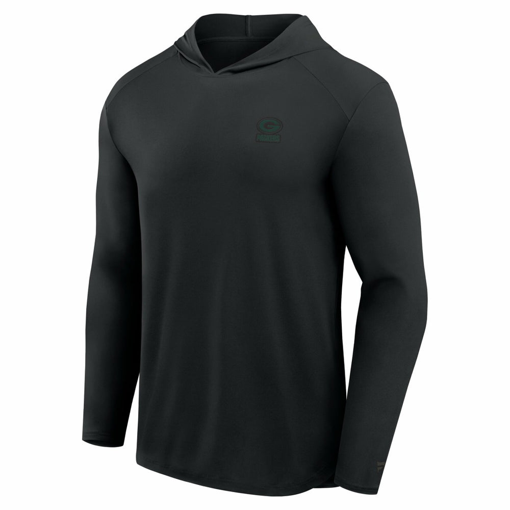 Green Bay Packers Front Office Power Mono Long Sleeve Hoodie T-Shirt - Black Hoodies