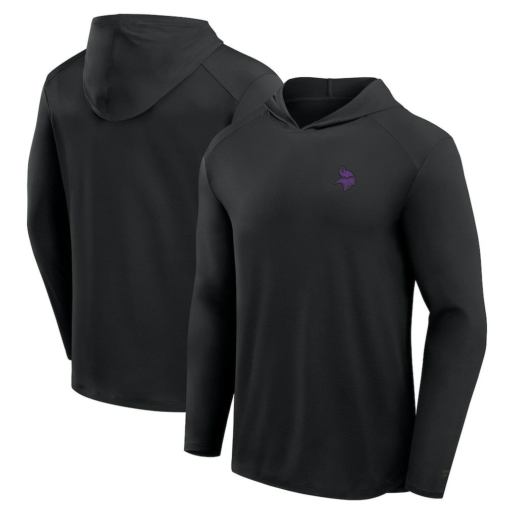 Minnesota Vikings Front Office Power Mono Long Sleeve Hoodie T-Shirt - Black Hoodies