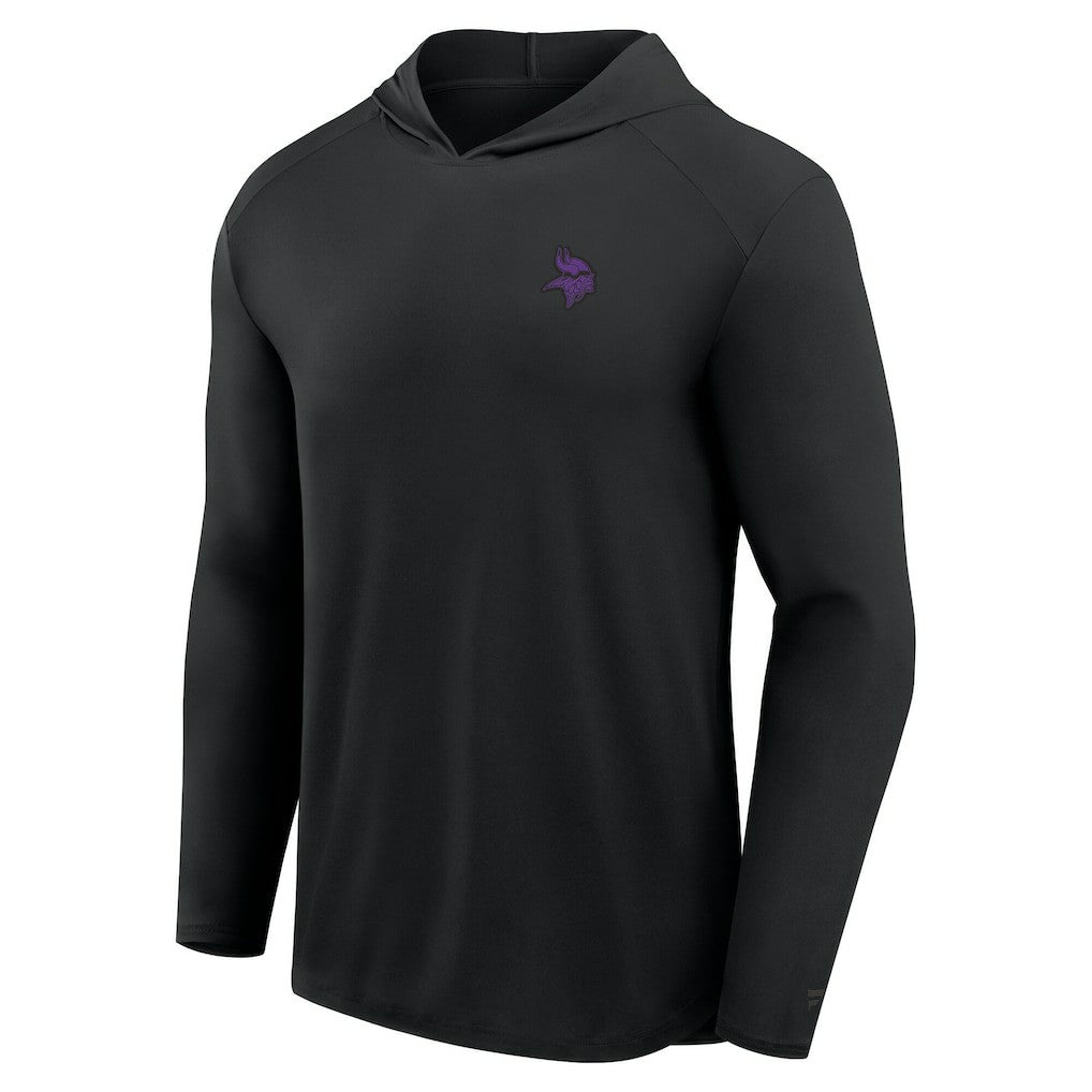 Minnesota Vikings Front Office Power Mono Long Sleeve Hoodie T-Shirt - Black Hoodies