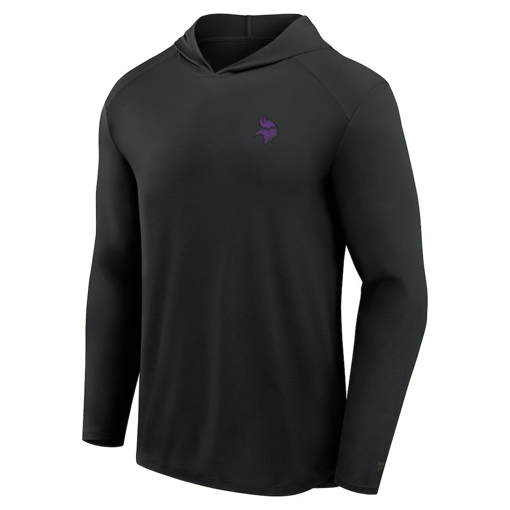 Minnesota Vikings Front Office Power Mono Long Sleeve Hoodie T-Shirt - Black Hoodies