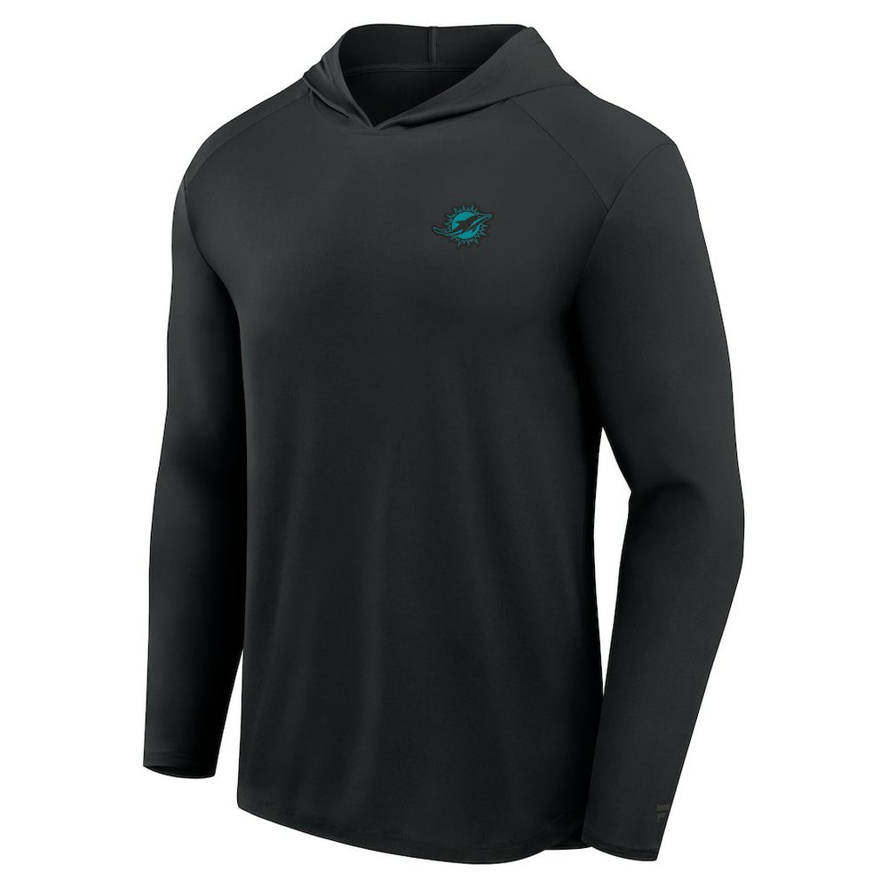 Miami Dolphins Front Office Power Mono Long Sleeve Hoodie T-Shirt - Black Hoodies