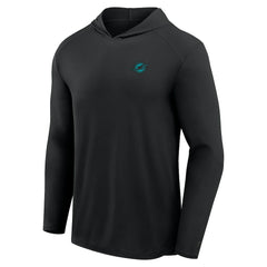 Miami Dolphins Front Office Power Mono Long Sleeve Hoodie T-Shirt - Black Hoodies