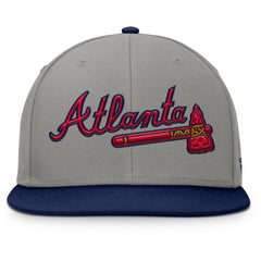 Atlanta Braves Fanatics Clubhouse Dugout Fitted Hat - Gray/Navy Hats