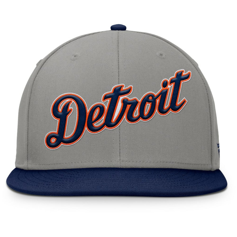 Detroit Tigers Fanatics Clubhouse Dugout Fitted Hat - Gray/Navy Hats