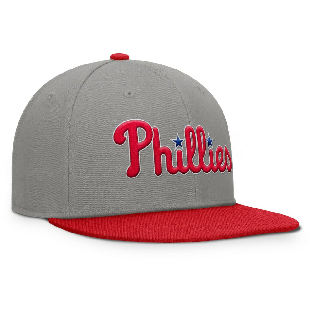 Philadelphia Phillies Fanatics Clubhouse Dugout Fitted Hat - Gray/Red Hats