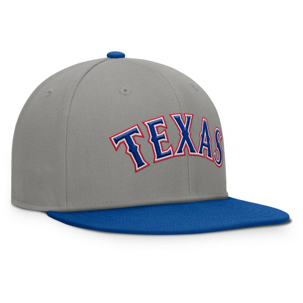 Texas Rangers Fanatics Clubhouse Dugout Fitted Hat - Gray/Royal Hats