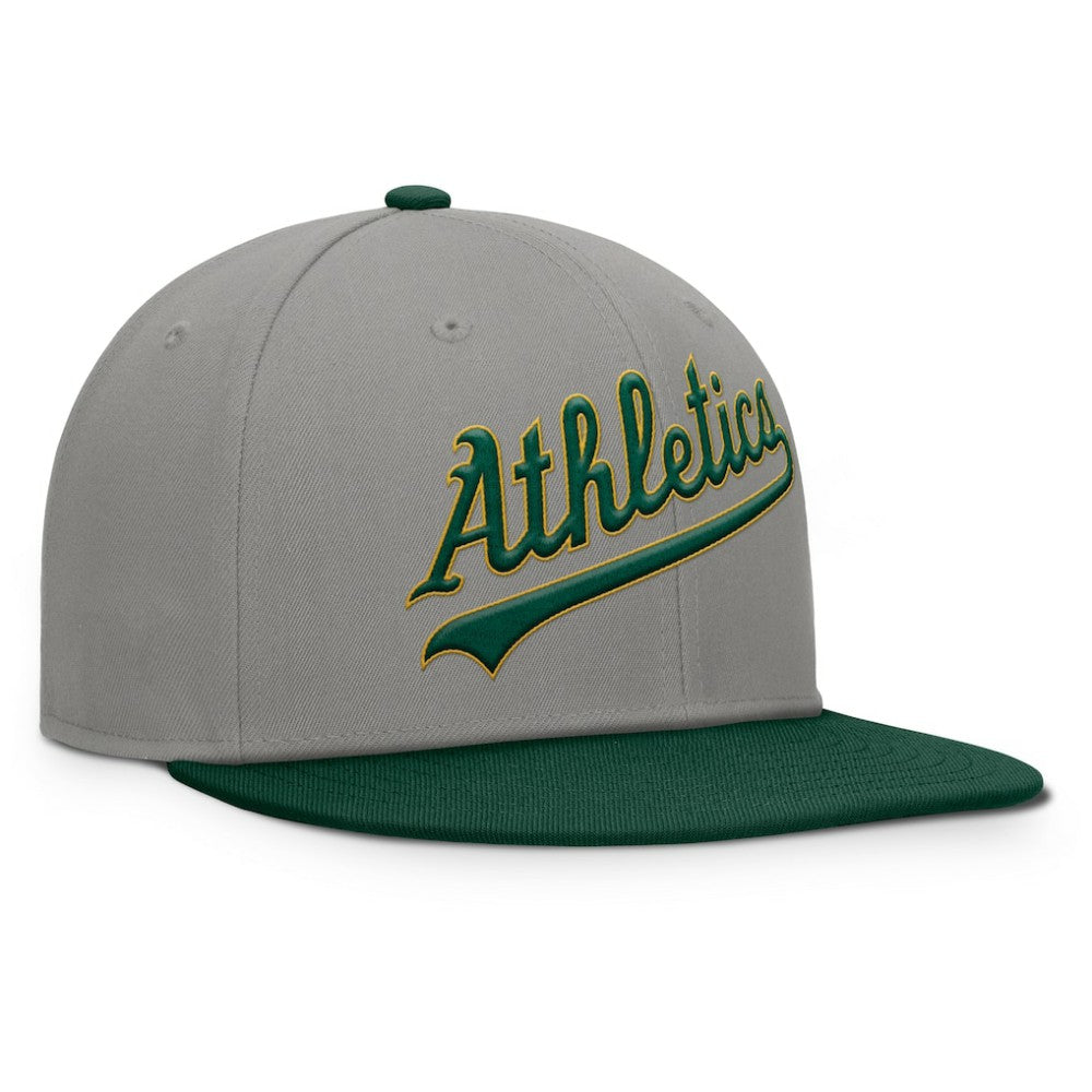 Athletics Fanatics Clubhouse Dugout Fitted Hat - Gray/Green Hats