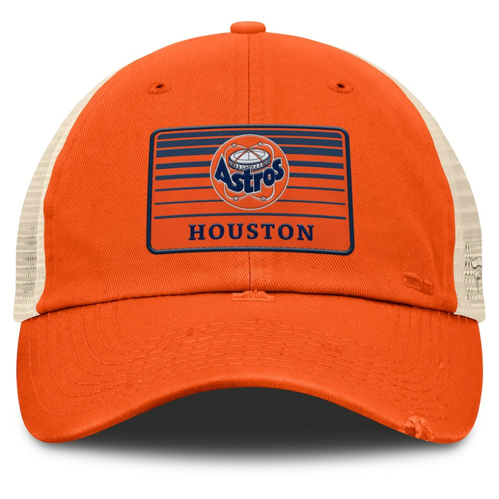 Houston Astros Fanatics Cooperstown Collection Eastbound Mesh Adjustable Hat - Orange/Natural Hats