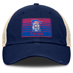 Minnesota Twins Fanatics Cooperstown Collection Eastbound Mesh Adjustable Hat - Navy/Natural Hats