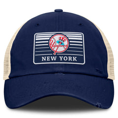 New York Yankees Fanatics Cooperstown Collection Eastbound Mesh Adjustable Hat - Navy/Natural Hats