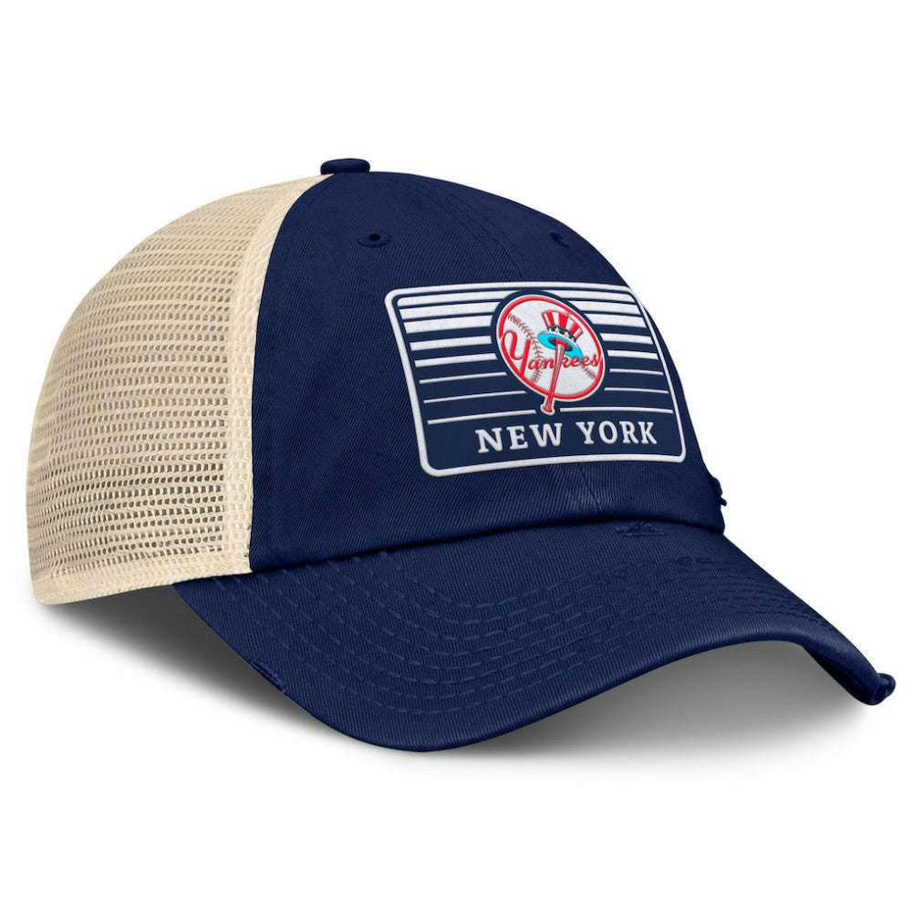 New York Yankees Fanatics Cooperstown Collection Eastbound Mesh Adjustable Hat - Navy/Natural Hats