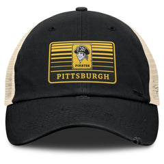 Pittsburgh Pirates Fanatics Cooperstown Collection Eastbound Mesh Adjustable Hat - Black/Natural Hats