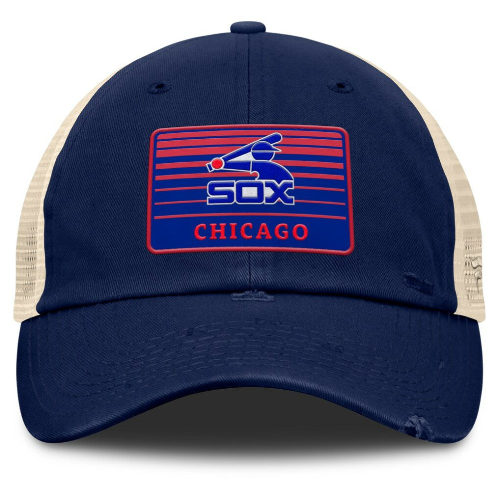 Chicago White Sox Fanatics Cooperstown Collection Eastbound Mesh Adjustable Hat - Navy/Natural Hats