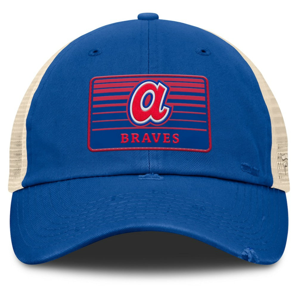 Atlanta Braves Fanatics Cooperstown Collection Eastbound Mesh Adjustable Hat - Royal/Natural Hats