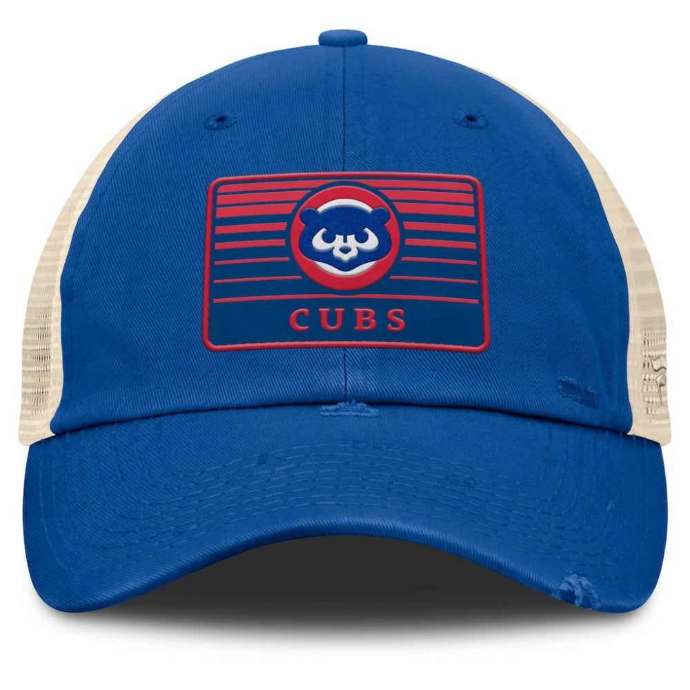 Chicago Cubs Fanatics Cooperstown Collection Eastbound Mesh Adjustable Hat - Royal/Natural Hats