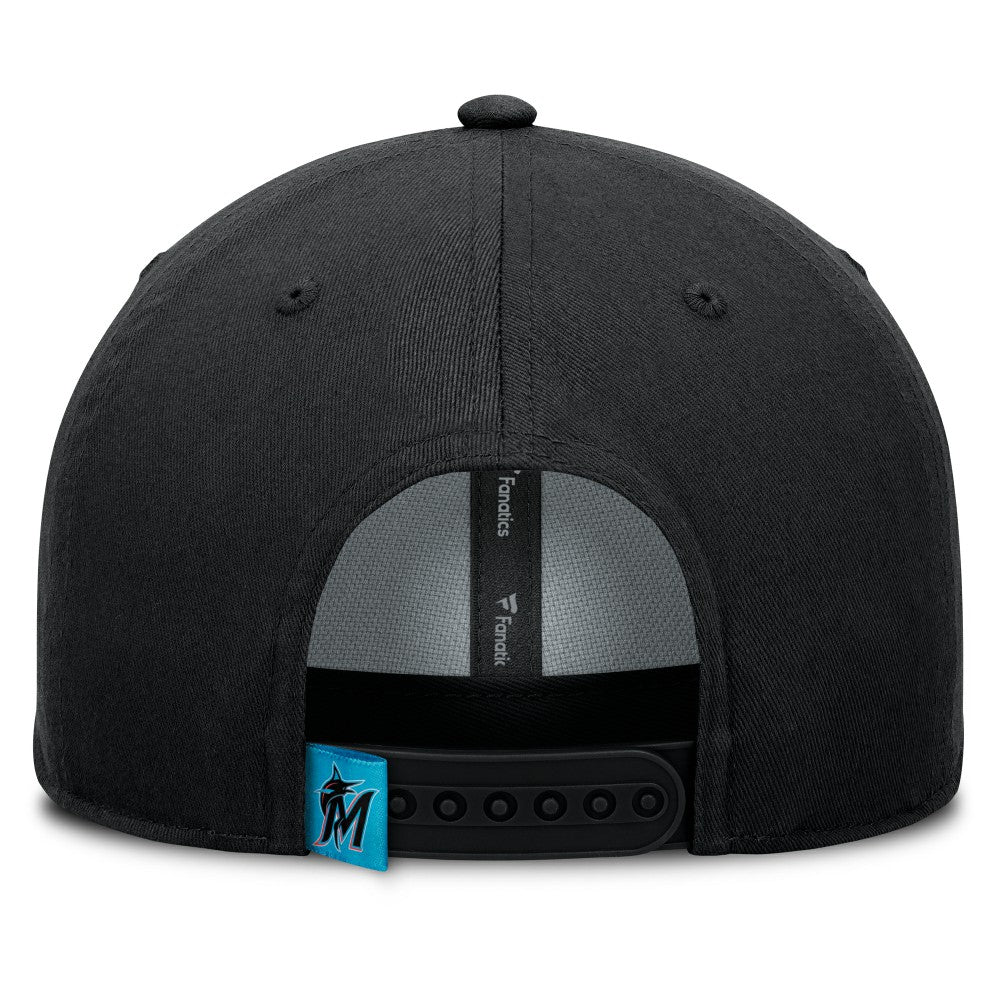 Miami Marlins Fanatics Clubhouse Foul Ball A-Frame Adjustable Hat - Black Hats