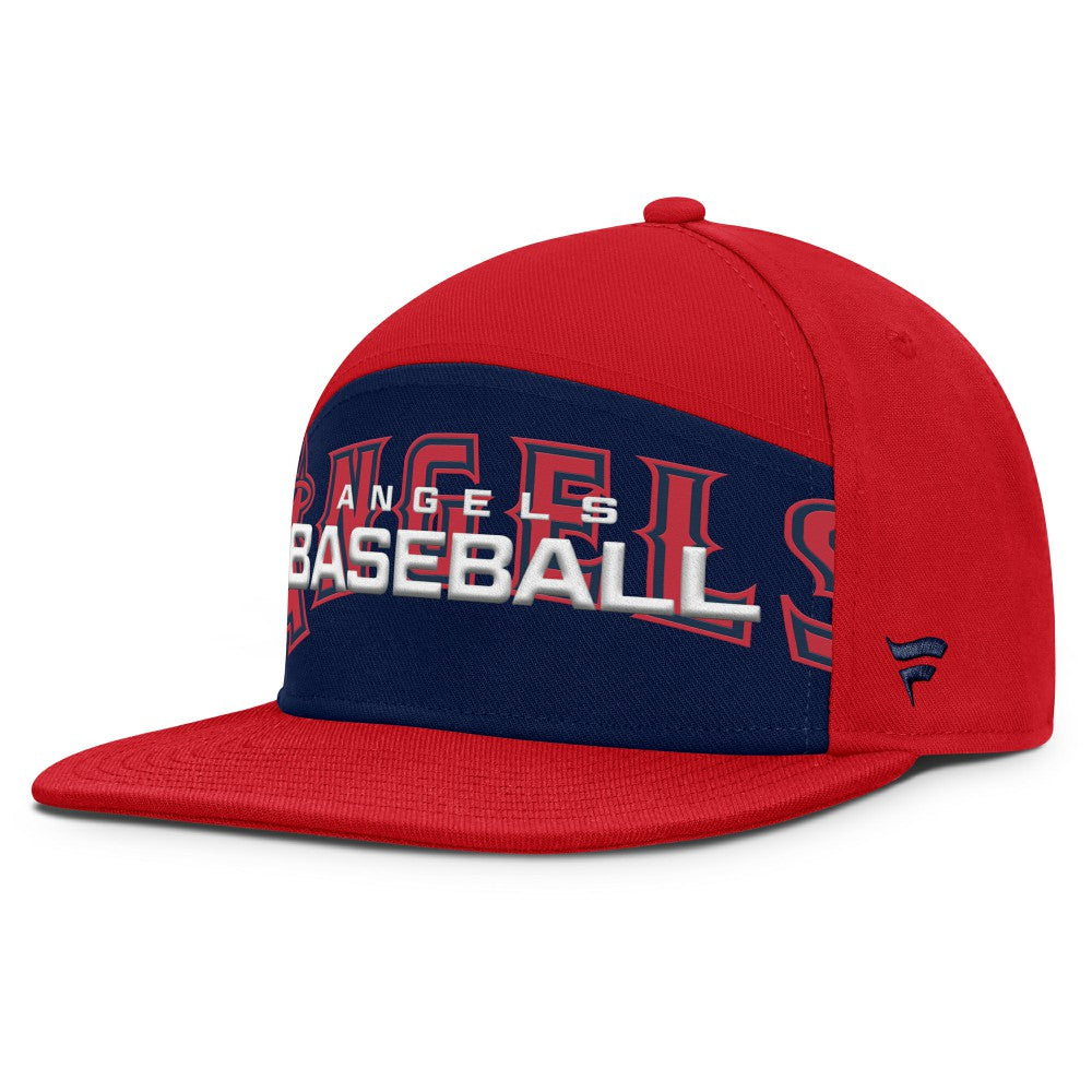 Los Angeles Angels Fanatics Clubhouse Splitter Snapback Hat - Red/Navy Hats