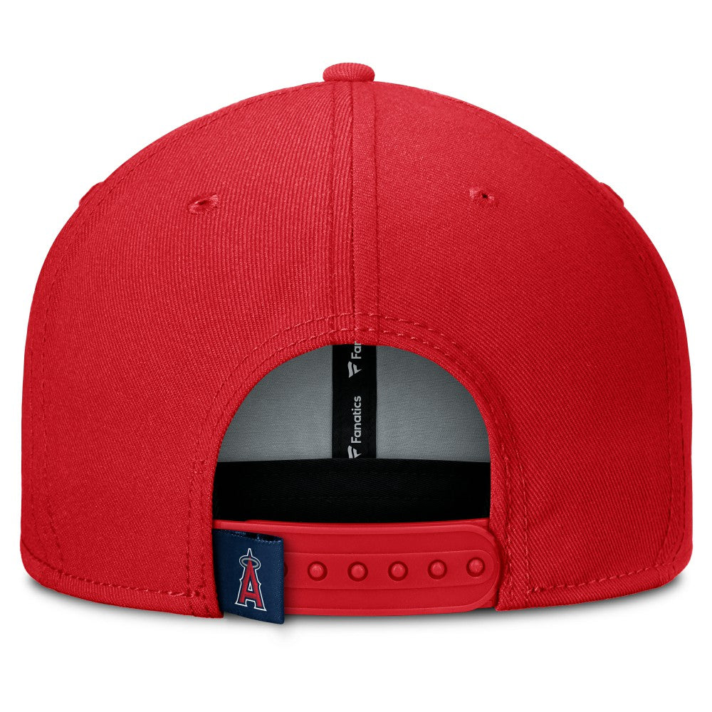 Los Angeles Angels Fanatics Clubhouse Splitter Snapback Hat - Red/Navy Hats