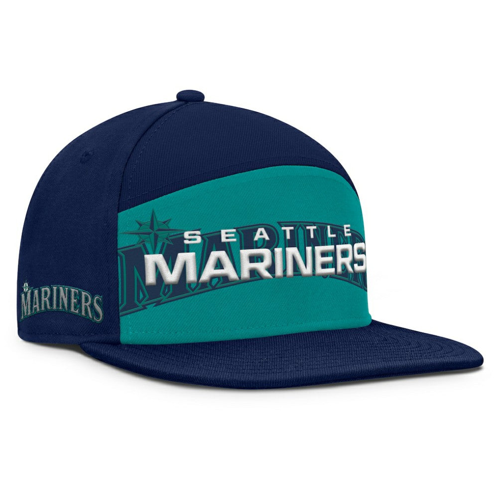 Seattle Mariners Fanatics Clubhouse Splitter Snapback Hat - Navy/Teal Hats