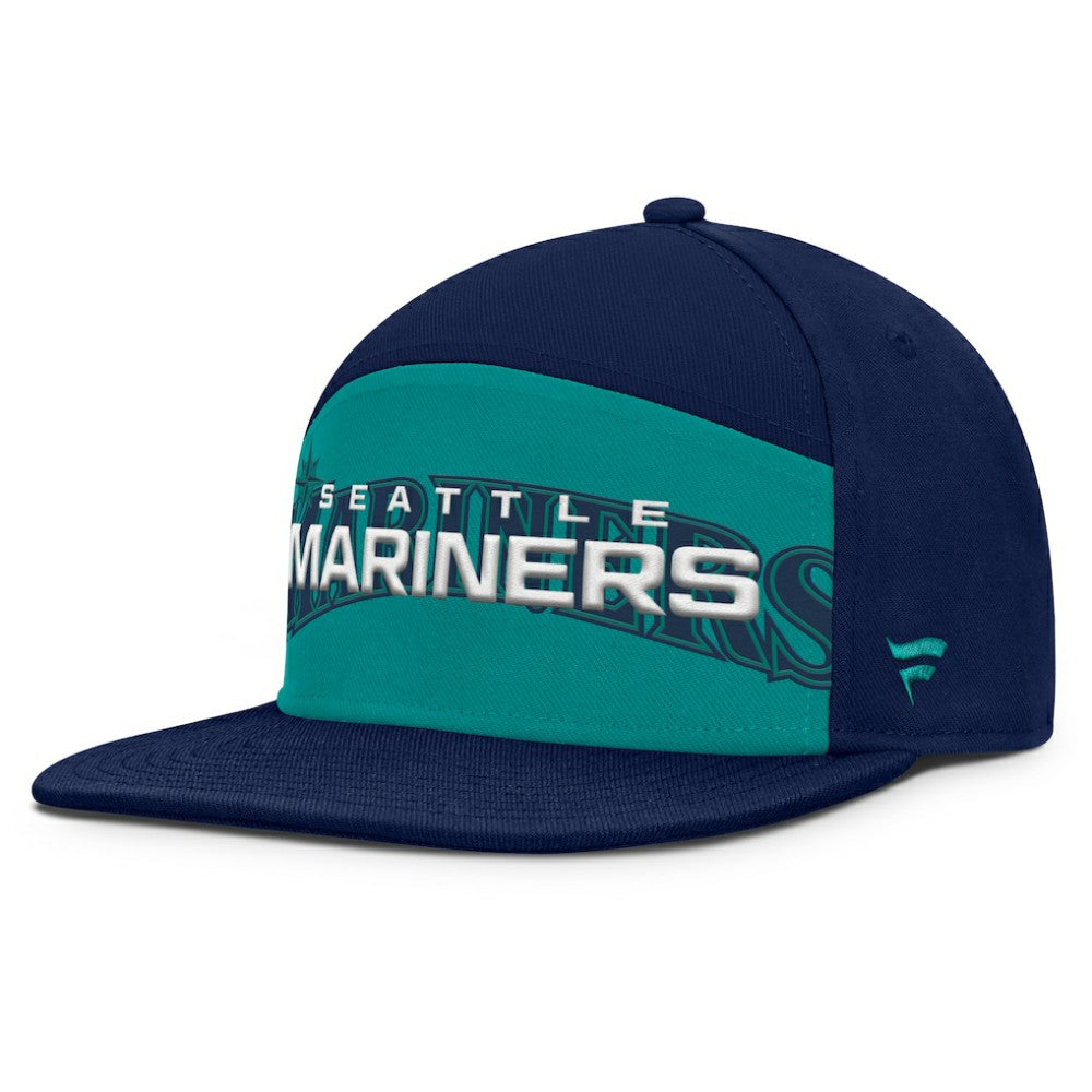 Seattle Mariners Fanatics Clubhouse Splitter Snapback Hat - Navy/Teal Hats