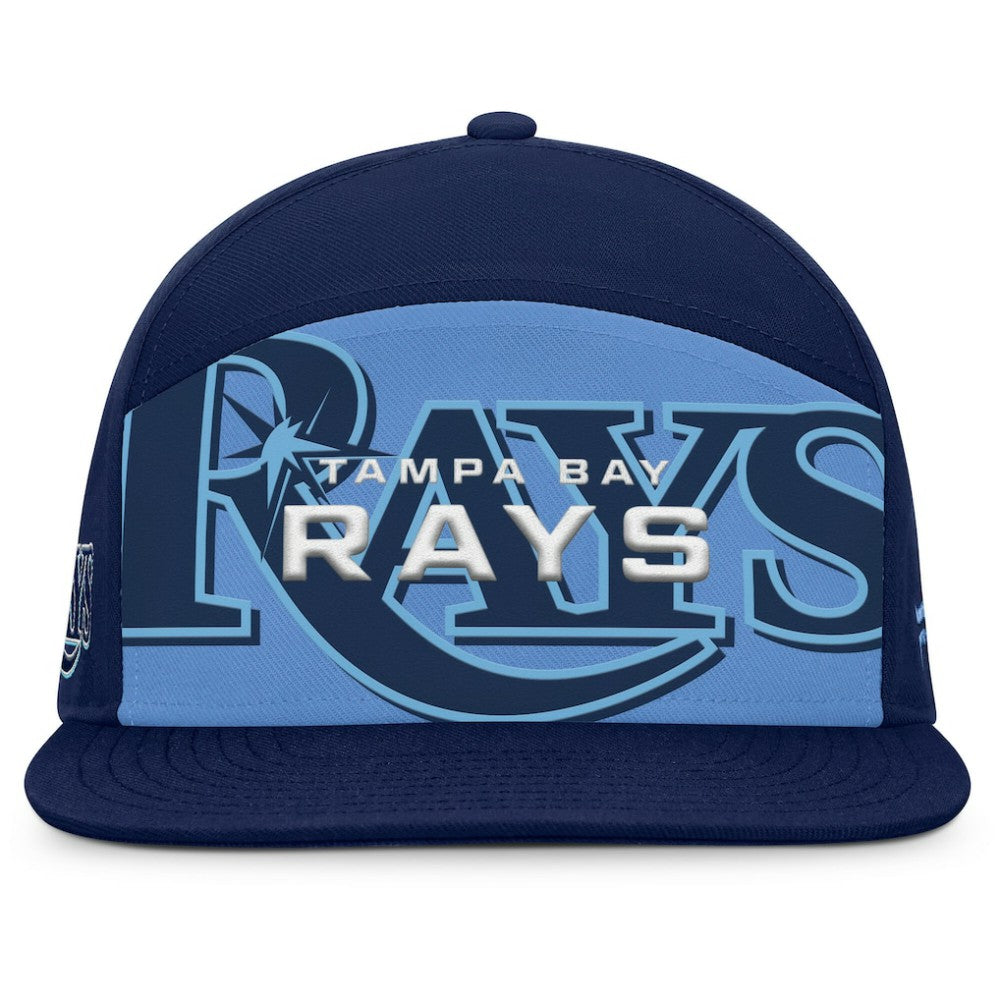 Tampa Bay Rays Fanatics Clubhouse Splitter Snapback Hat - Navy/Light Blue Hats