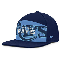 Tampa Bay Rays Fanatics Clubhouse Splitter Snapback Hat - Navy/Light Blue Hats