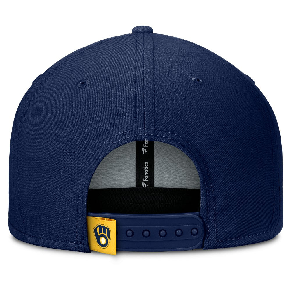Milwaukee Brewers Fanatics Clubhouse Splitter Snapback Hat - Navy/Gold Hats