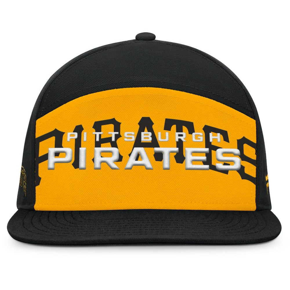 Pittsburgh Pirates Fanatics Clubhouse Splitter Snapback Hat - Black/Gold Hats