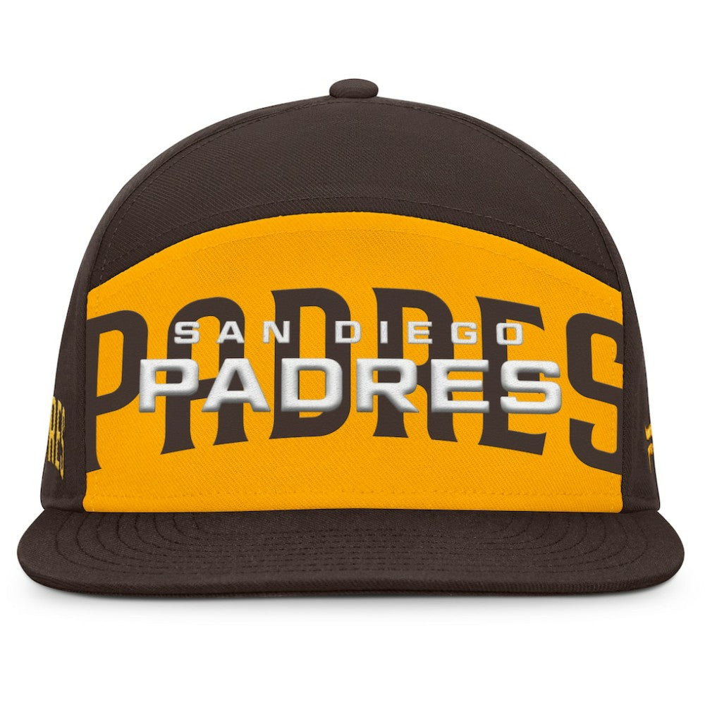 San Diego Padres Fanatics Clubhouse Splitter Snapback Hat - Brown/Gold Hats