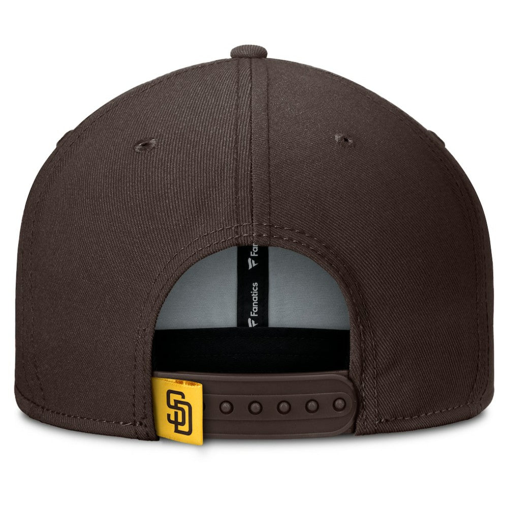 San Diego Padres Fanatics Clubhouse Splitter Snapback Hat - Brown/Gold Hats