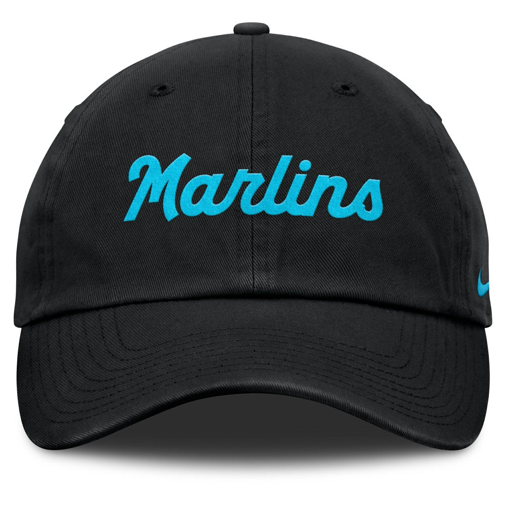 Miami Marlins Nike Club Adjustable Hat - Black Hats