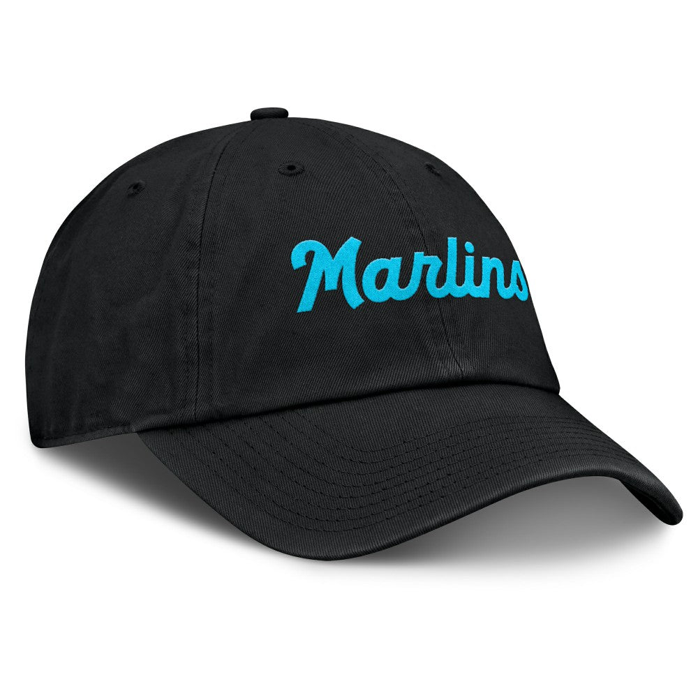 Miami Marlins Nike Club Adjustable Hat - Black Hats