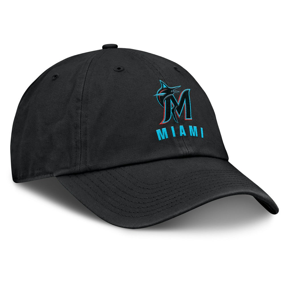 Miami Marlins Nike Club Adjustable Hat - Black Hats
